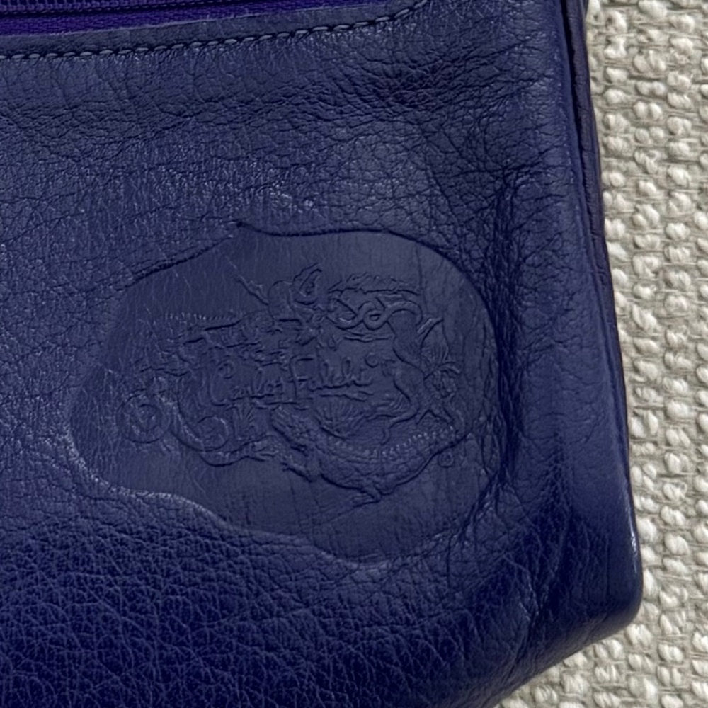 Carols Falchi Leather Purple Leather Crossbody Bag View 2